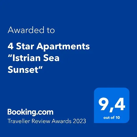 4 Star “istrian Sea Sunset” Apartment